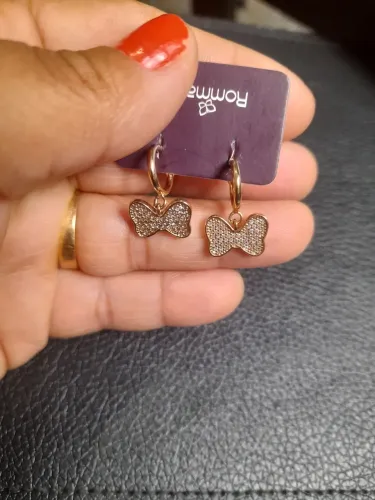 Brinco Argola Rommanel infantil (novo) zirconias disney