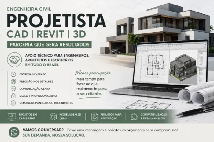 PROJETISTA CAD | REVIT | PARCERIA PARA ENGENHEIROS E ARQUITETOS