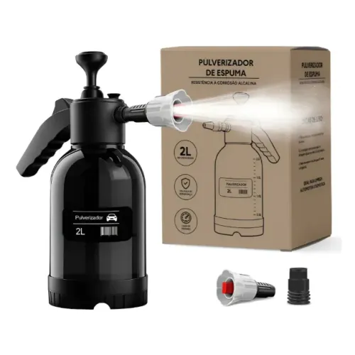 Pulverizador De Espuma Manual Automotivo 2l Alta Pressão Lavagem de Carro Moto Aplicador