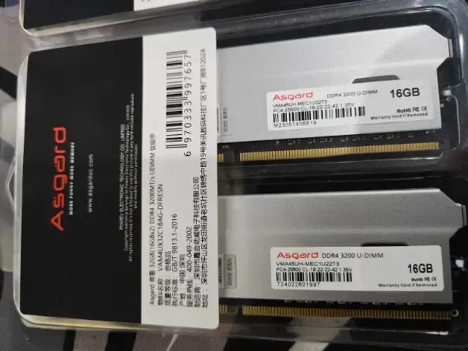 DDR4 asgard 32gb 3200mhz {2x16GB) NOVAS DE VITRINE