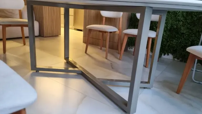 Pé / Base Para Mesa Em Aço Metalon