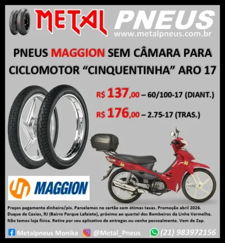 Pneus Maggion Ciclomotor Cinquentinha Aro 17 - Sem Câmara