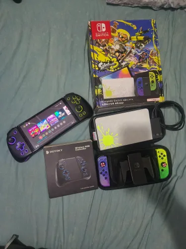 Nintendo Switch Oled Splatoon Desbloqueado - 1Tb + Acessórios