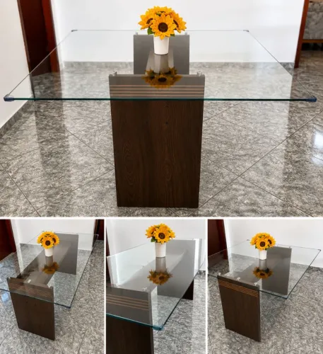 Mesa de vidro 6 lugares _ Excelente Estado