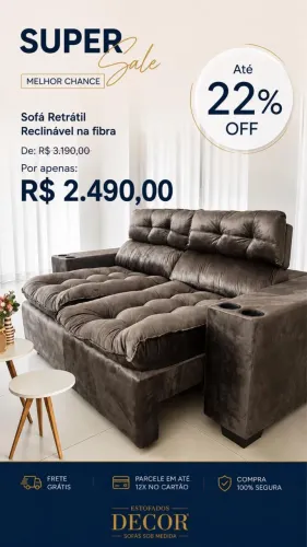 Sofás promoção Relâmpago