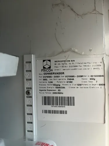 Freezer para congelados 