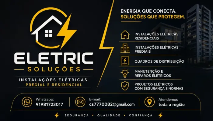 Manutenção corretiva, preventiva e instalações elétricas.