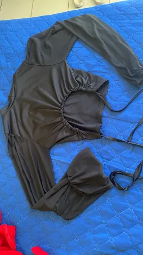 Blusa preta manga longa transparente