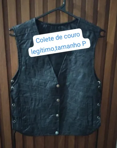 Jaqueta de couro legítimo moto
