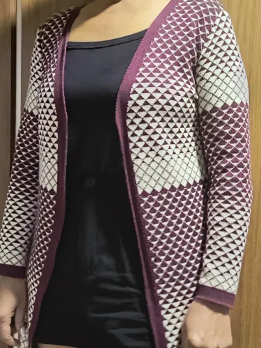 Cardigan Geométrico Vinho 