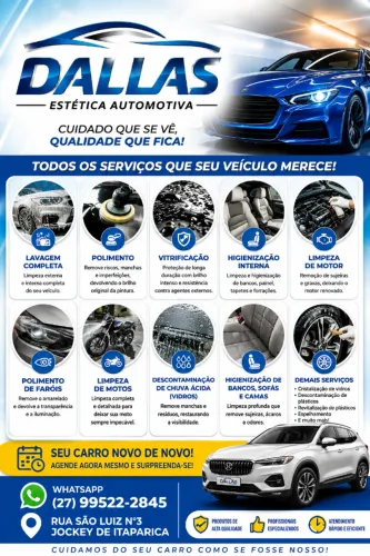 Serviços de estética automotiva ( lava jato)