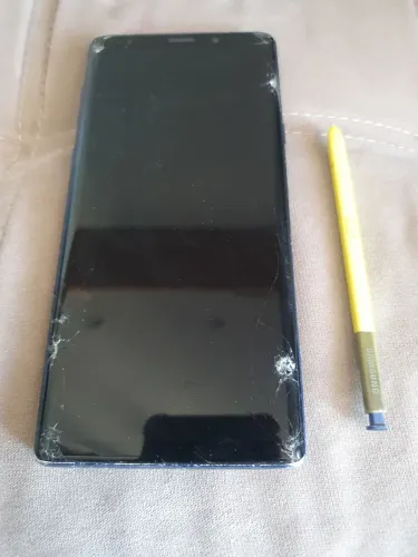 Galaxy Note 9 quebrado c/ caixa e acessórios