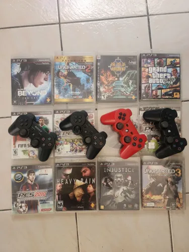 Kit com 12 Jogos Físicos + 4 Controles de ps3 (Sendo 2 Originais Sony)