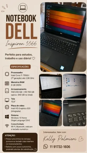 Dell Inspiron 5566 - Intel Core i7, 8 GB