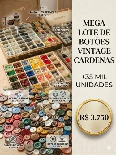 Botões camisas loja de armarinho 35 mil unidades
