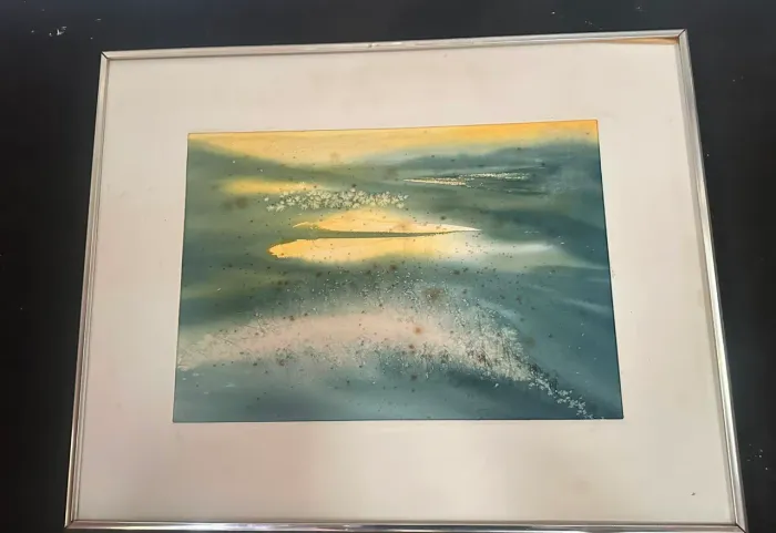 Quadro Pintura Abstrata Vintage Anos 70 Grande 68x53cm - Decoração Retro<br>