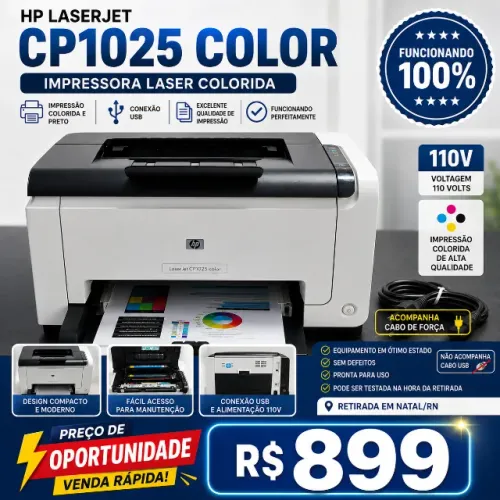 HP LaserJet CP1025 Color - Impressora Laser Colorida 110V