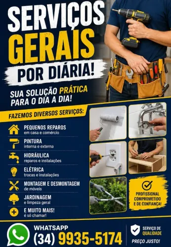 Serviços gerais por diária