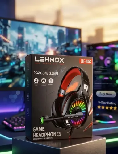 HEADSET GAMER LEHMOX LEF-1052 RGB - IMERSÃO TOTAL NO JOGO! RESTAM 2 UNIDADES