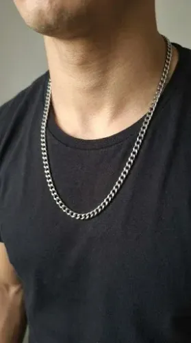 Corrente Masculina Aço Inoxidável Grumet / Curb Clássica Inox Premium