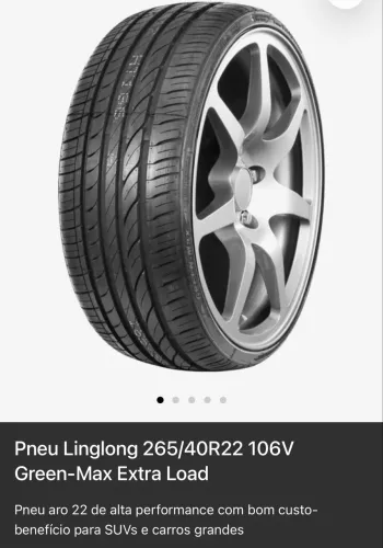 4 pneus 265/40 R22 semi novos  