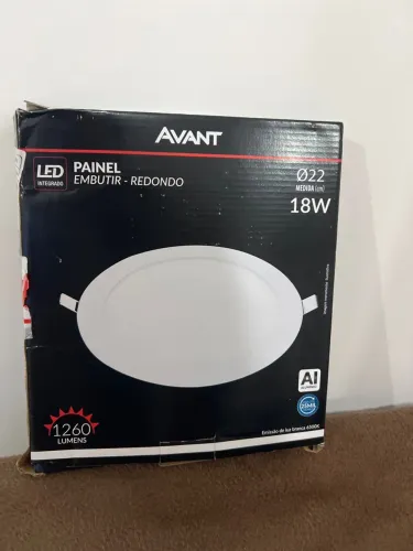 Kit 10 PAINEIS EMBUTIR REDONDO LED LUZ BRANCA 6500K 18W