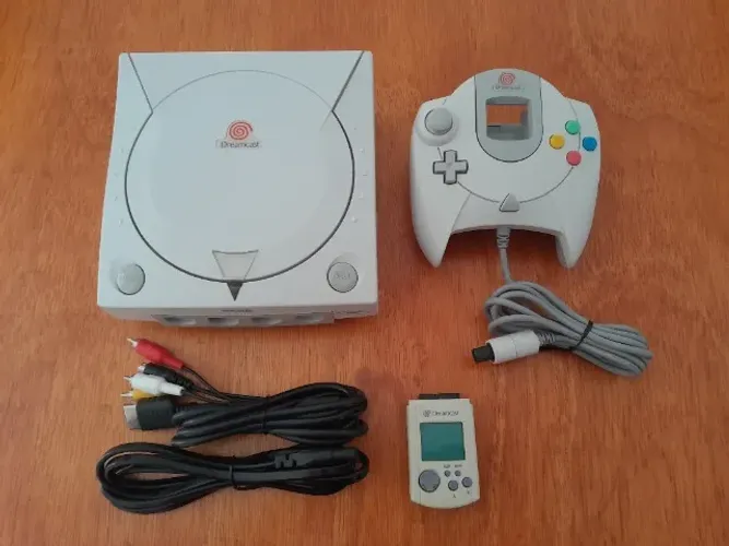 Dreamcast desbloqueado + Controle + Vmu + Cabos e jogos