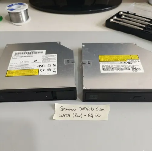 Gravador DVD/CD Interno Slim para Notebook (SATA) - R$ 25 cada