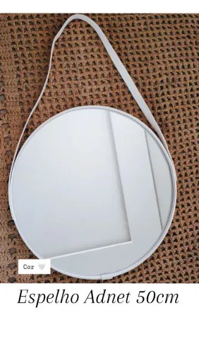 Espelho branco redondo grande novo 50cm