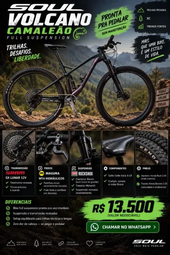 ? SOUL VOLCANO CAMALEÃO FULL SUSPENSION - GX | MAGURA | ROCKSHOX | REVISADA
