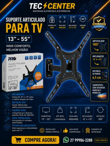 Suporte Articulado Para Tv 13" a 55" pqst-1355/02