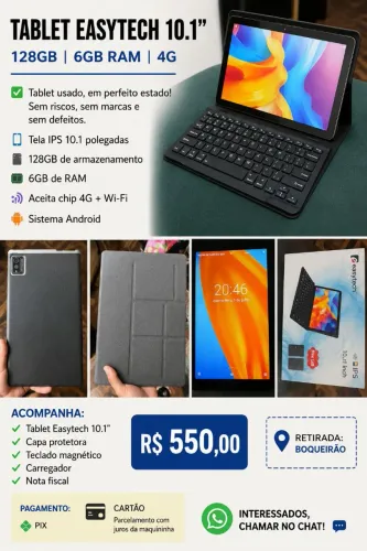 TABLET EASYTECH 10.1" (128GB | 6GB RAM | 4G) + TECLADO