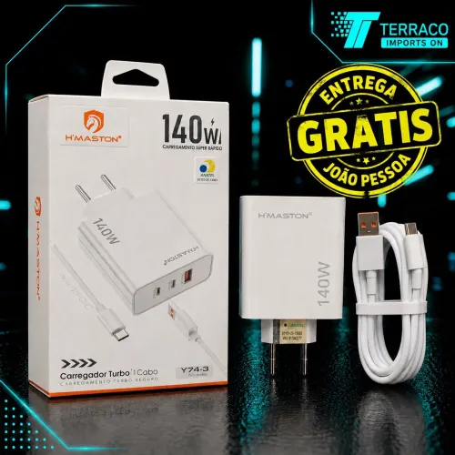 CARREGADOR TURBO HMASTON 140W TIPO C Y74-3