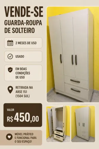 Guarda roupa de solteiro 