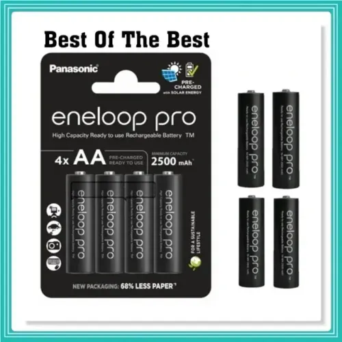 4 Baterias Panasonic Eneloop pro AA Eco HR6 Recarregaveis 1.2V 2500mAh