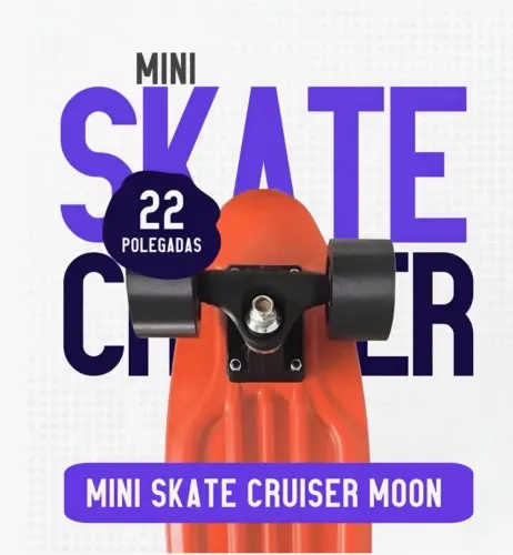 Skate Mini Cruiser Moon 22x6  Truck Alumínio Infantil/adulto NOVO