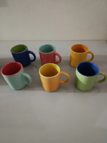 Conjunto de 6 xícaras de café lindo! Colorido