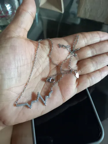 Corrente de prata com zircônia