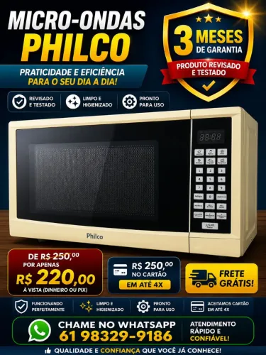Micro-ondas Philco Revisado 3 Meses de Garantia Entrega Grátis