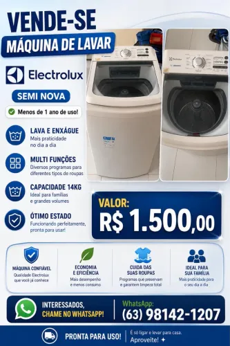 Máquina de lavar Eletrolux