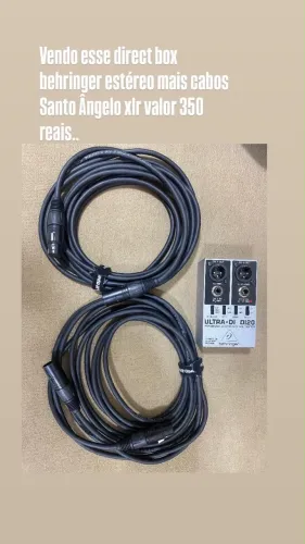 Direct box behringer estéreo + 2 cabos Santo Ângelo xlr troco em pedaleira tank B