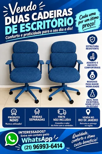 Vendo duas cadeiras de escritorio