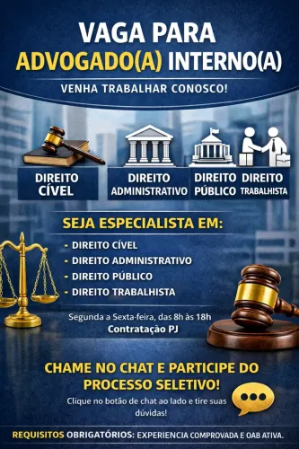 Oportunidade para Advogado(a) Interno(a) - Atuação Multidisciplinar