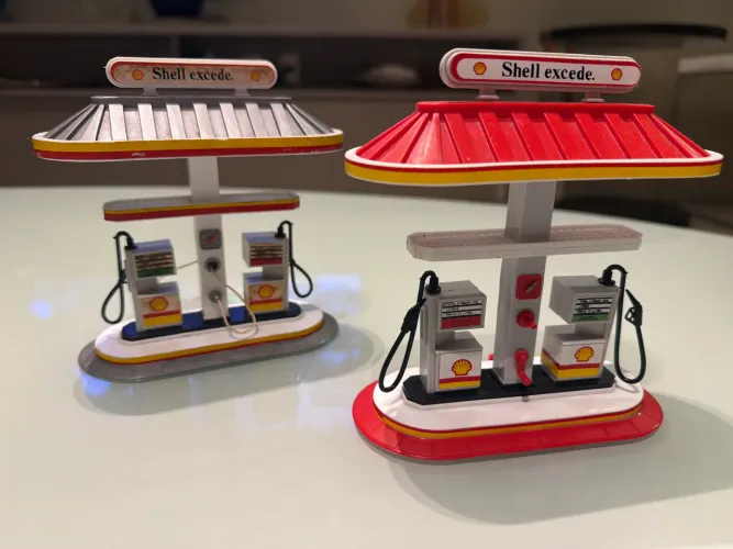 Miniaturas Posto Shell Vintage - kit com 2 peças