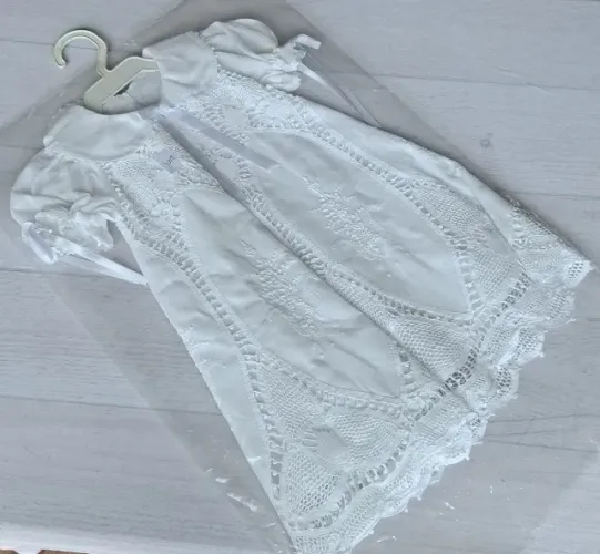 Vestido batizado renda renascença