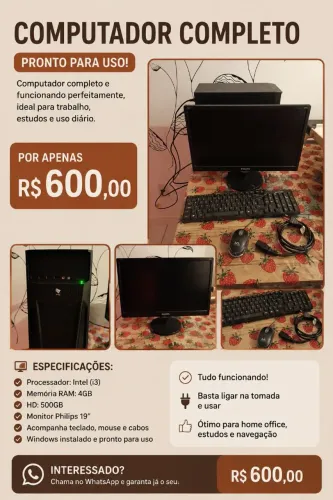 Computador 600,00