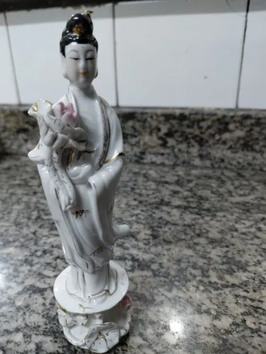 Estatueta antiga porcelana chinesa deusa Guanyin