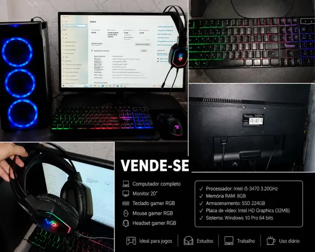 PC Gamer Intel i5 - 3470 3.20GHz