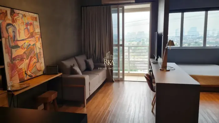 Studio mobiliado com 49m², 1 dormitório e 1 vaga para locação no condomínio Link