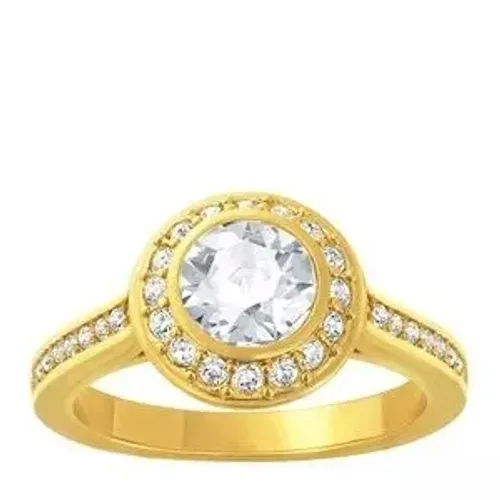 Anel swarovski angelic cristal dourado aro 50